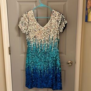 Metme Women's
Sequin Cocktail Dress Shimmer
Glam Short Sleeve